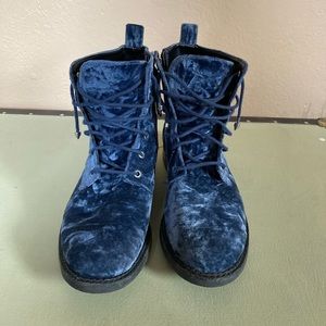 Velvet Combat Boots
